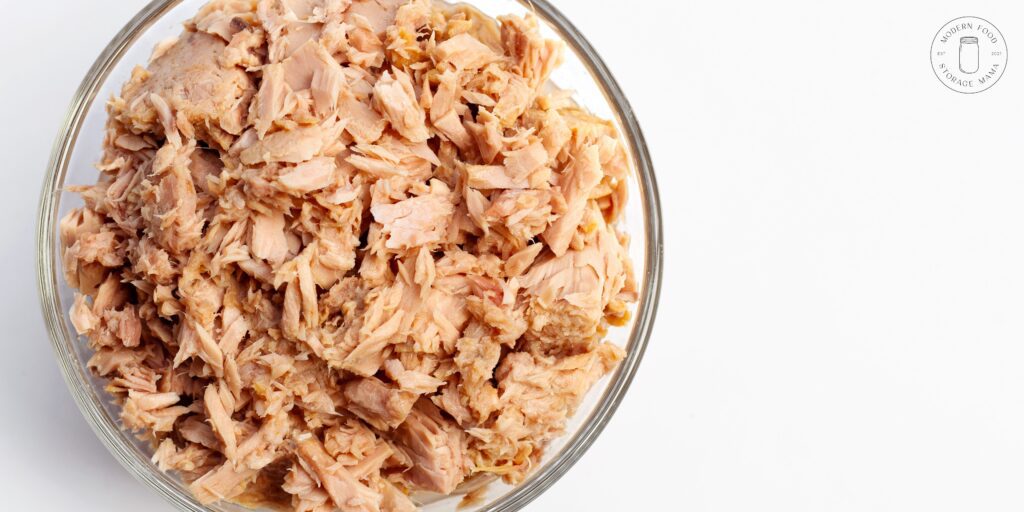 canned fish and meat for food storage